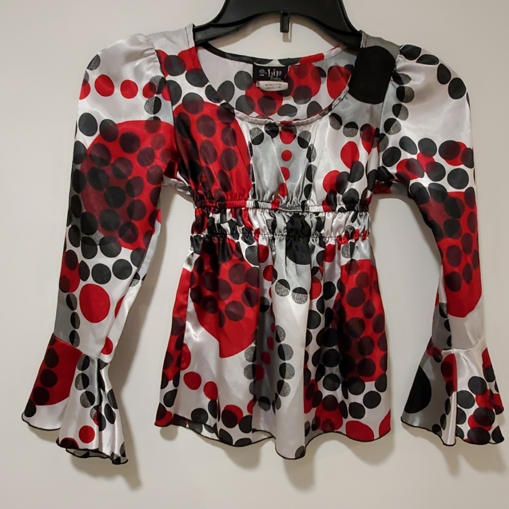 🔥Last CHANCE Bell Sleeve Polka Dot Top S 7/8
